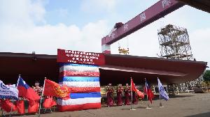 台船承造海洋委員會海巡署艦隊分署　4000噸級巡防艦第四艘安放龍骨典禮